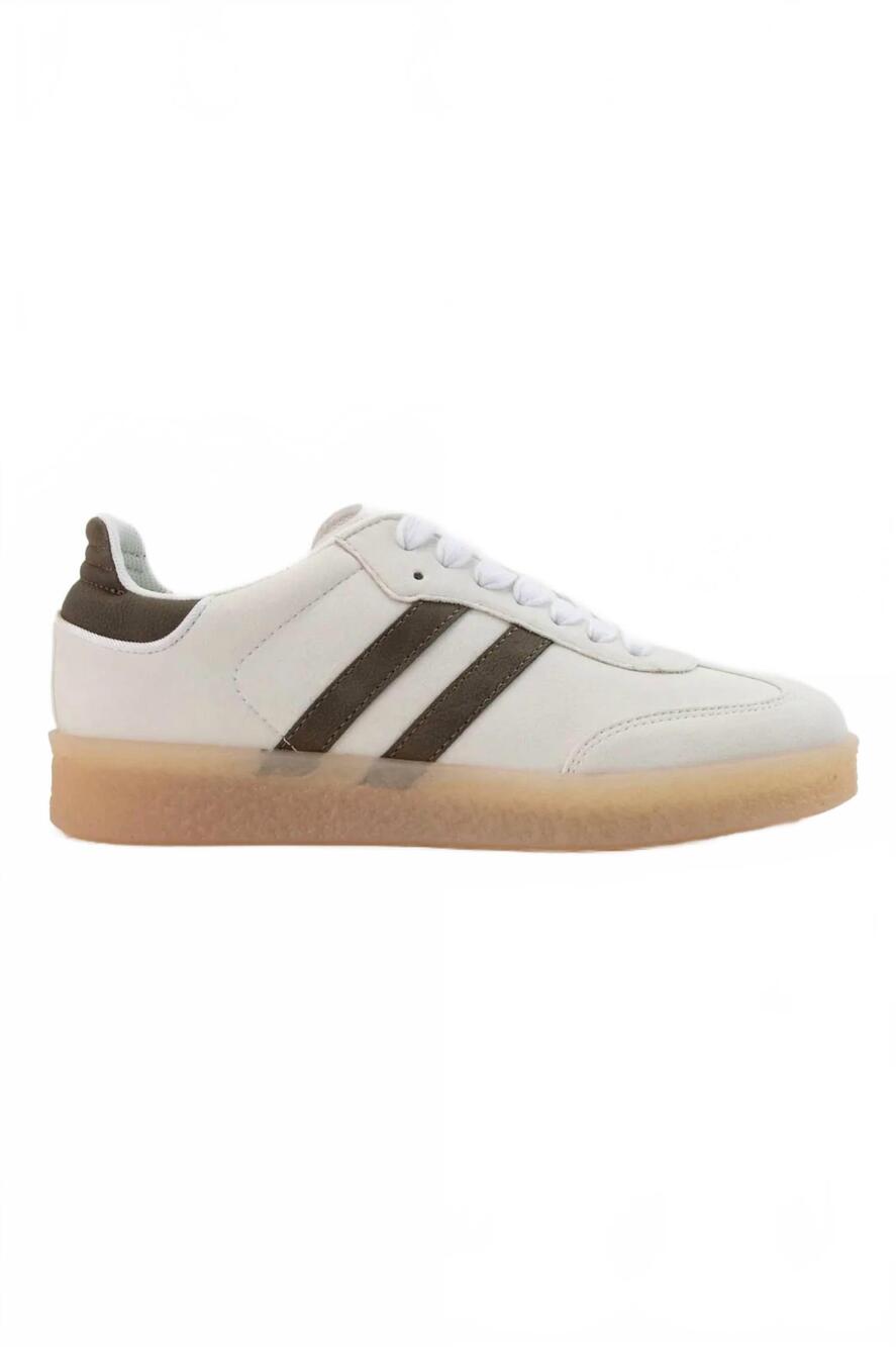 NEW CCOCCI women's christi double side stripe sneakers in cream